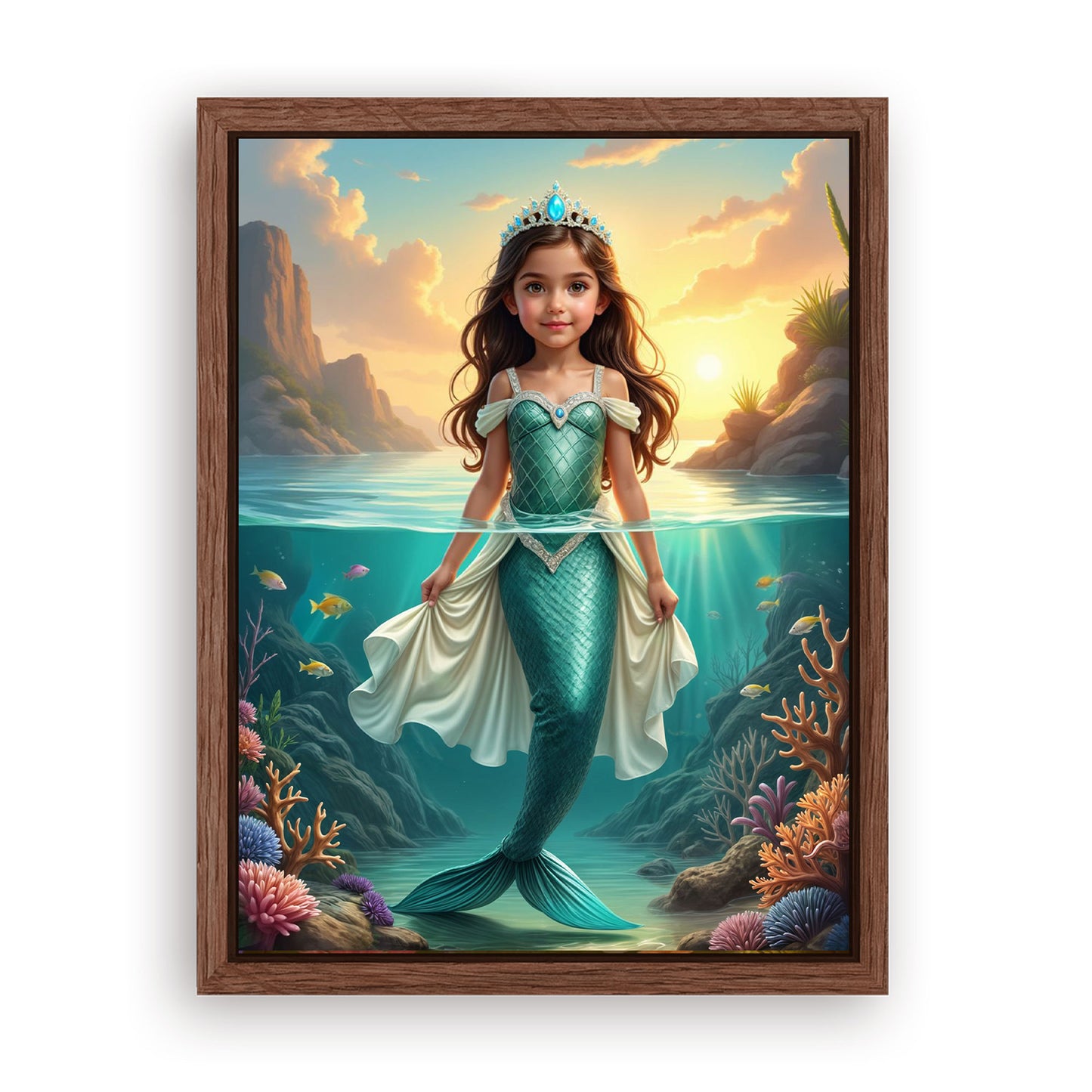 Save 33% When You Add A Frame To Your 12x16 'The Mermaid' Canvas Now