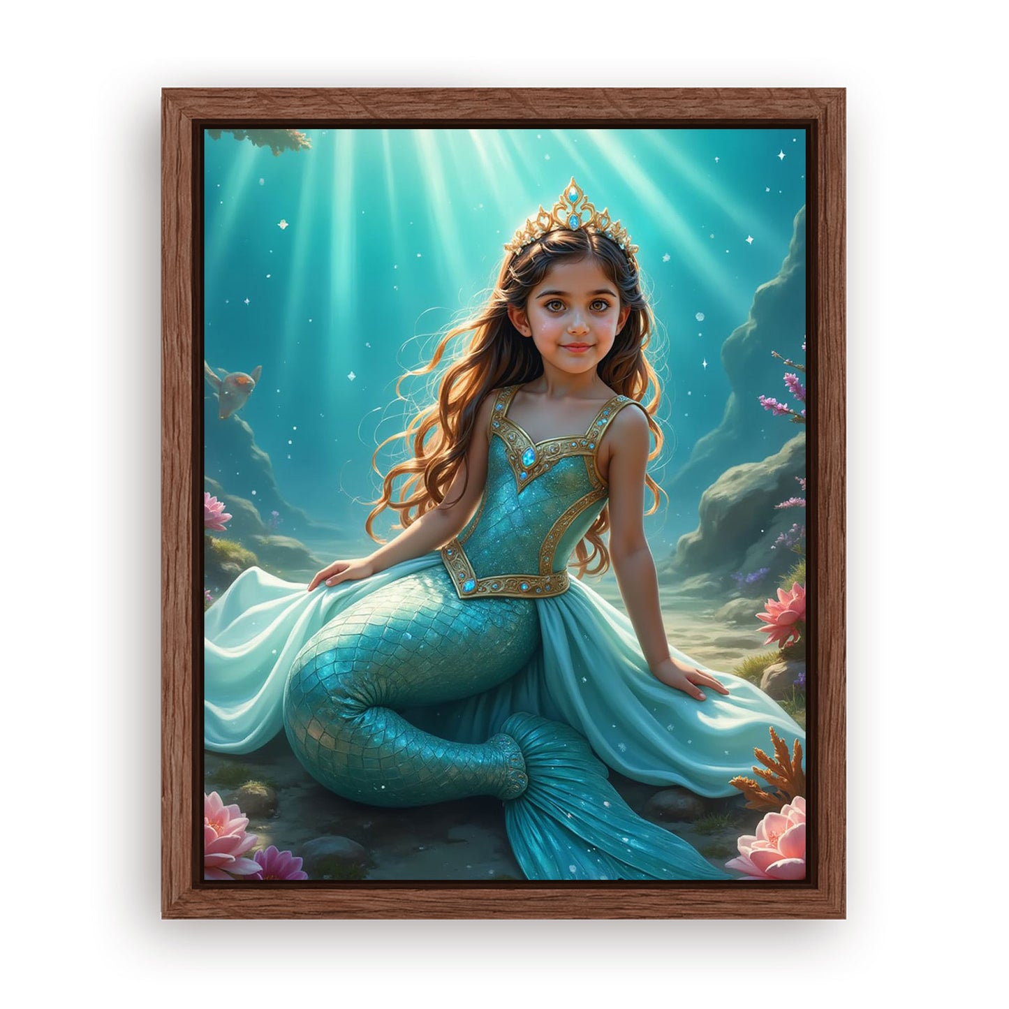 Make Your 10x08 Inches 'The Mermaid Princess' Canvas Even More Special, Add a Beautiful Premium Frame & Make It Truly Gift-Ready!