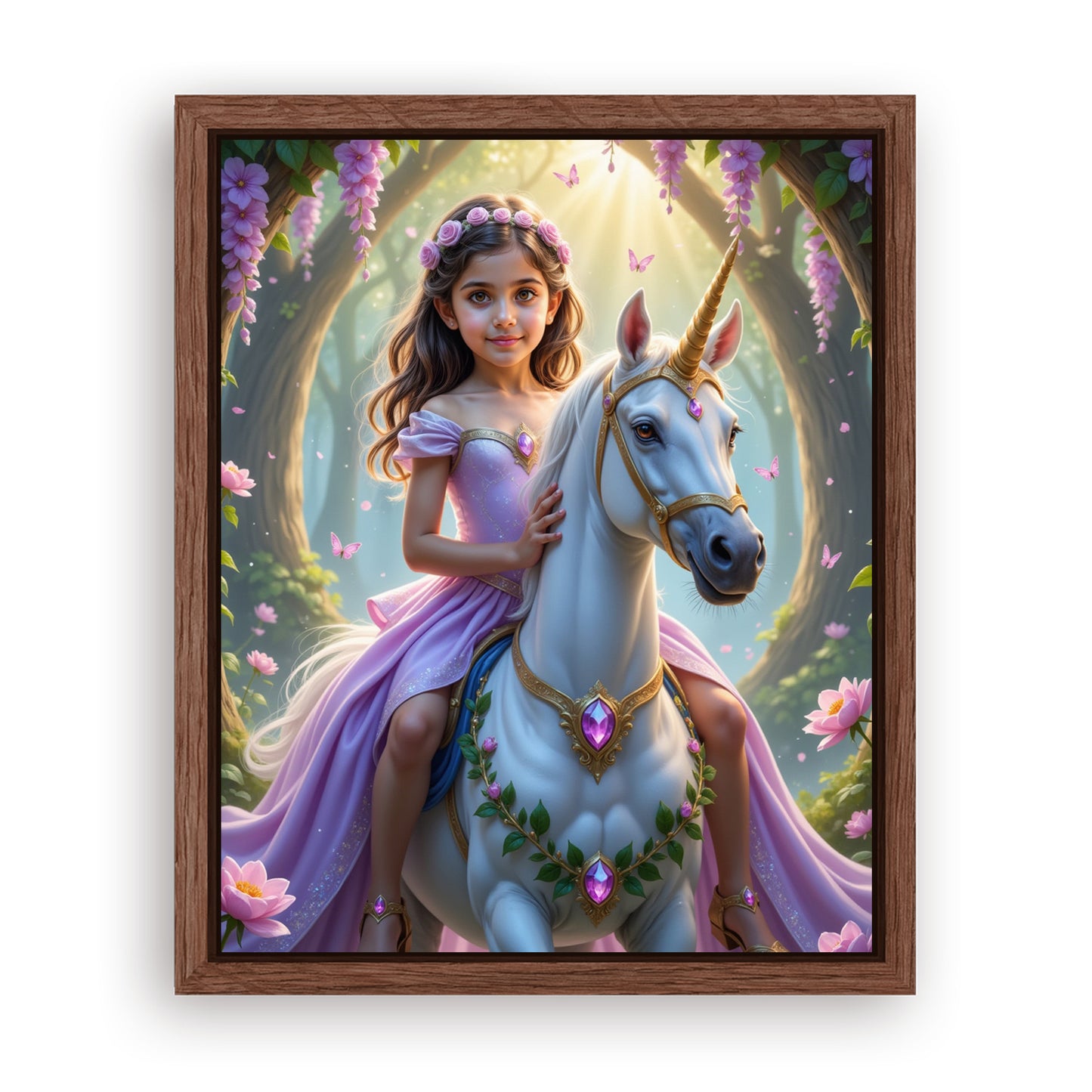 Save 33% When You Add A Frame To Your 10x08 'The Unicorn Princess' Canvas Now