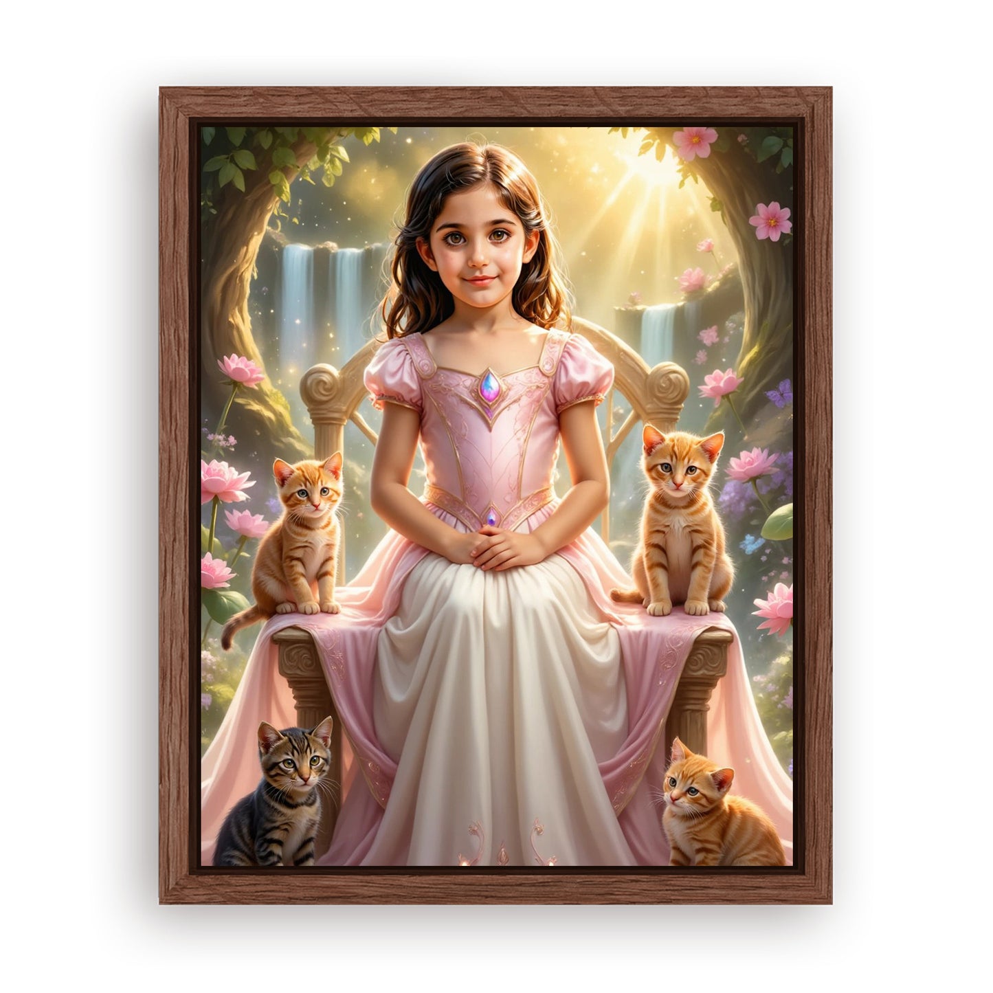 Save 33% When You Add A Frame To Your 10x08 'The Kitty Princess' Canvas Now