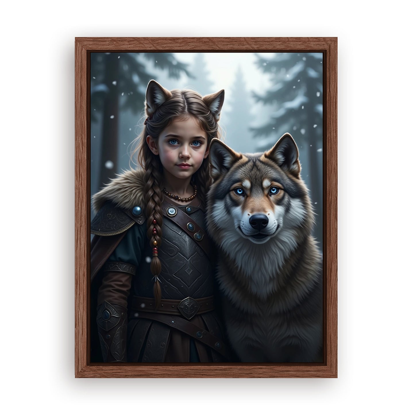 Save 33% When You Add A Frame To Your 18x24 'The Winter Huntress' Canvas Now