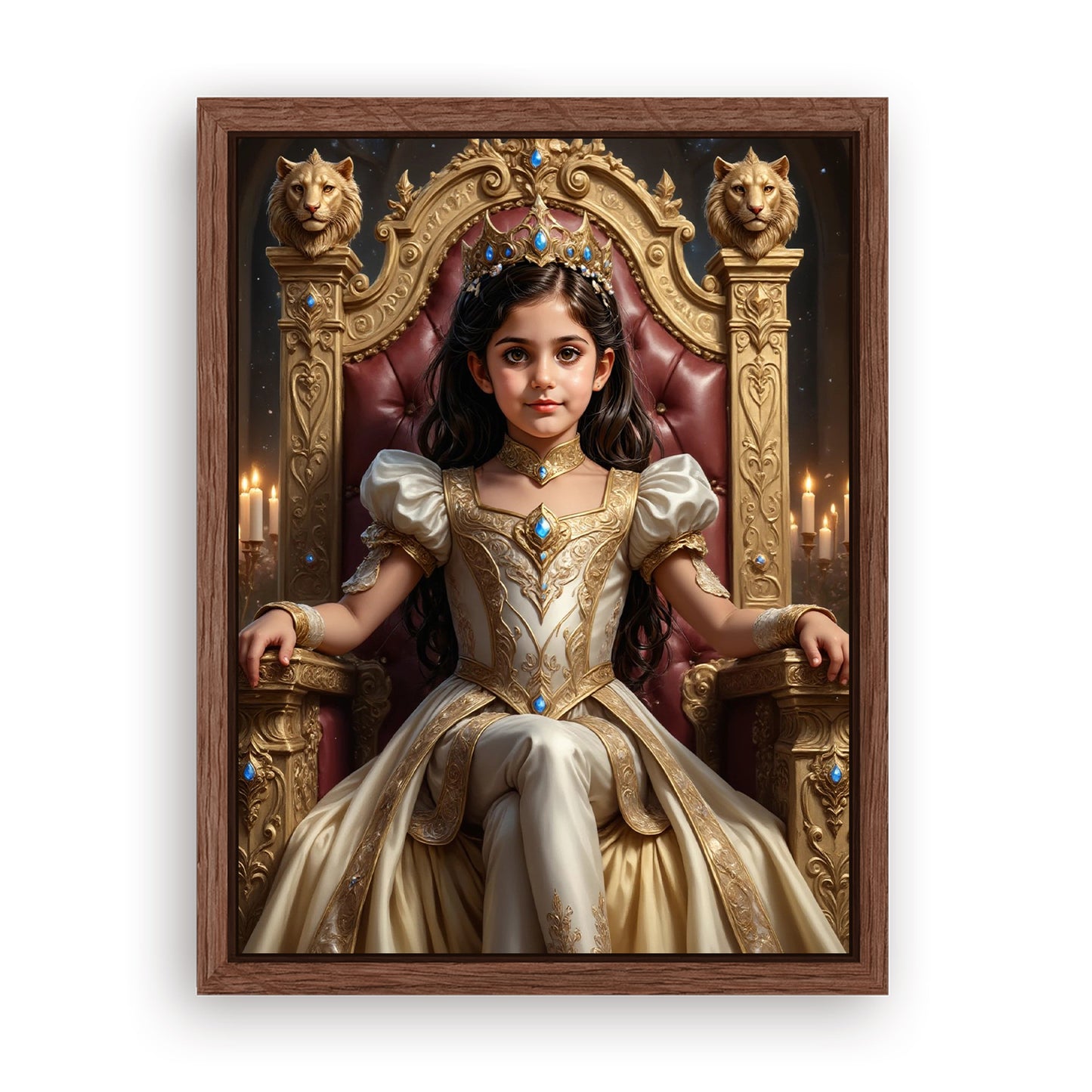 Make Your 18x24 Inches 'The Lionheart Queen' Canvas Even More Special, Add a Beautiful Premium Frame & Make It Truly Gift-Ready!