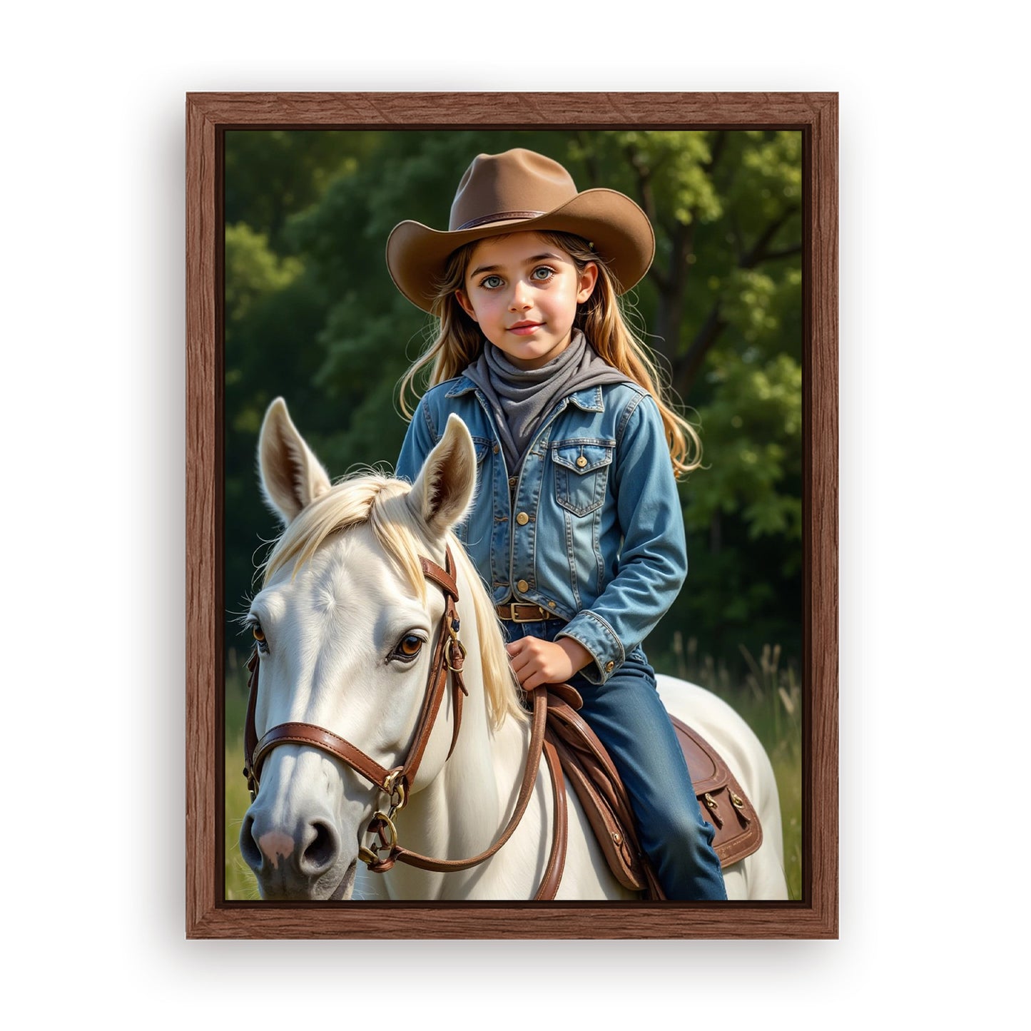 Save 33% When You Add A Frame To Your 12x16 'The Rodeo Princess' Canvas Now