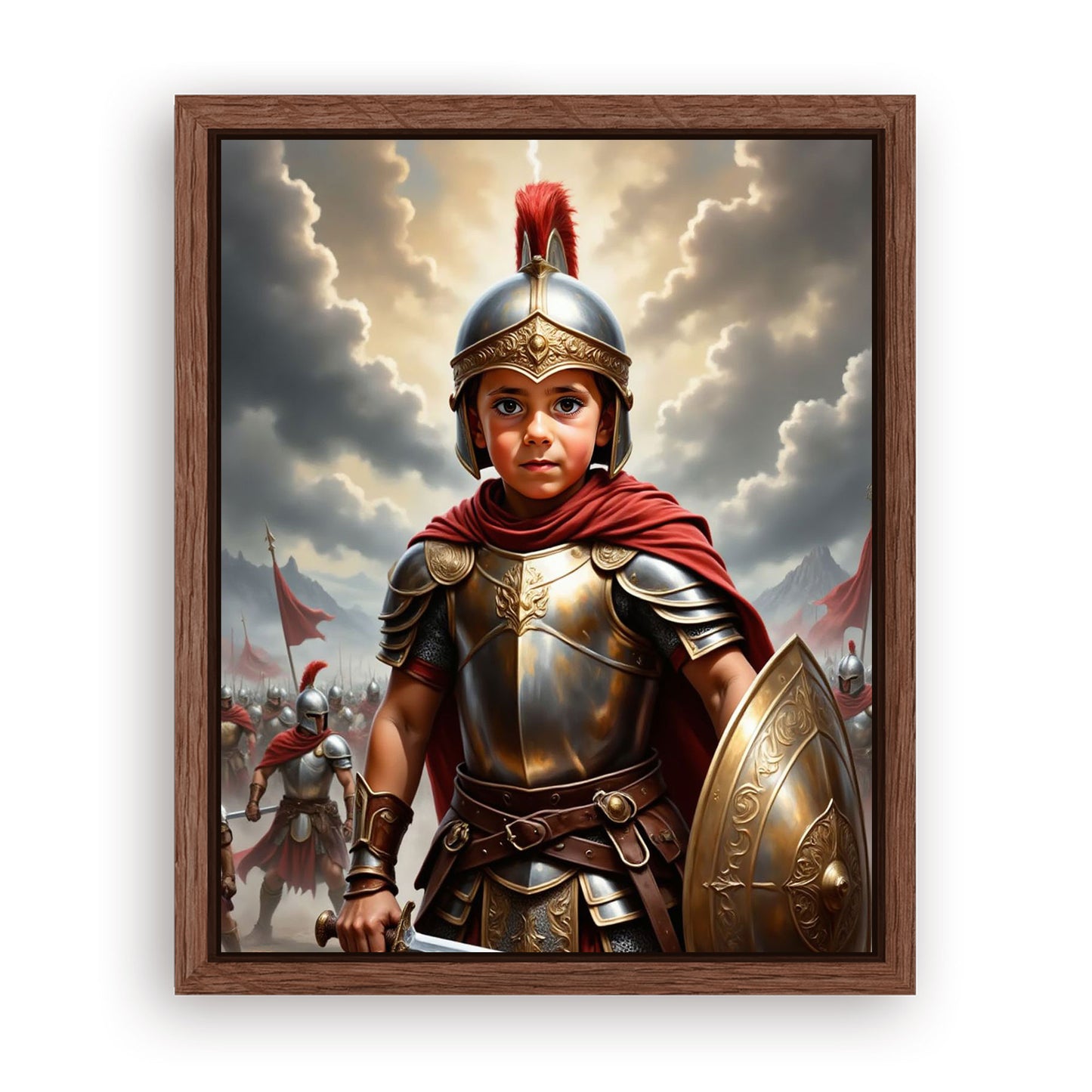 Save 33% When You Add A Frame To Your 16x20 'The Greek Spartan' Canvas Now