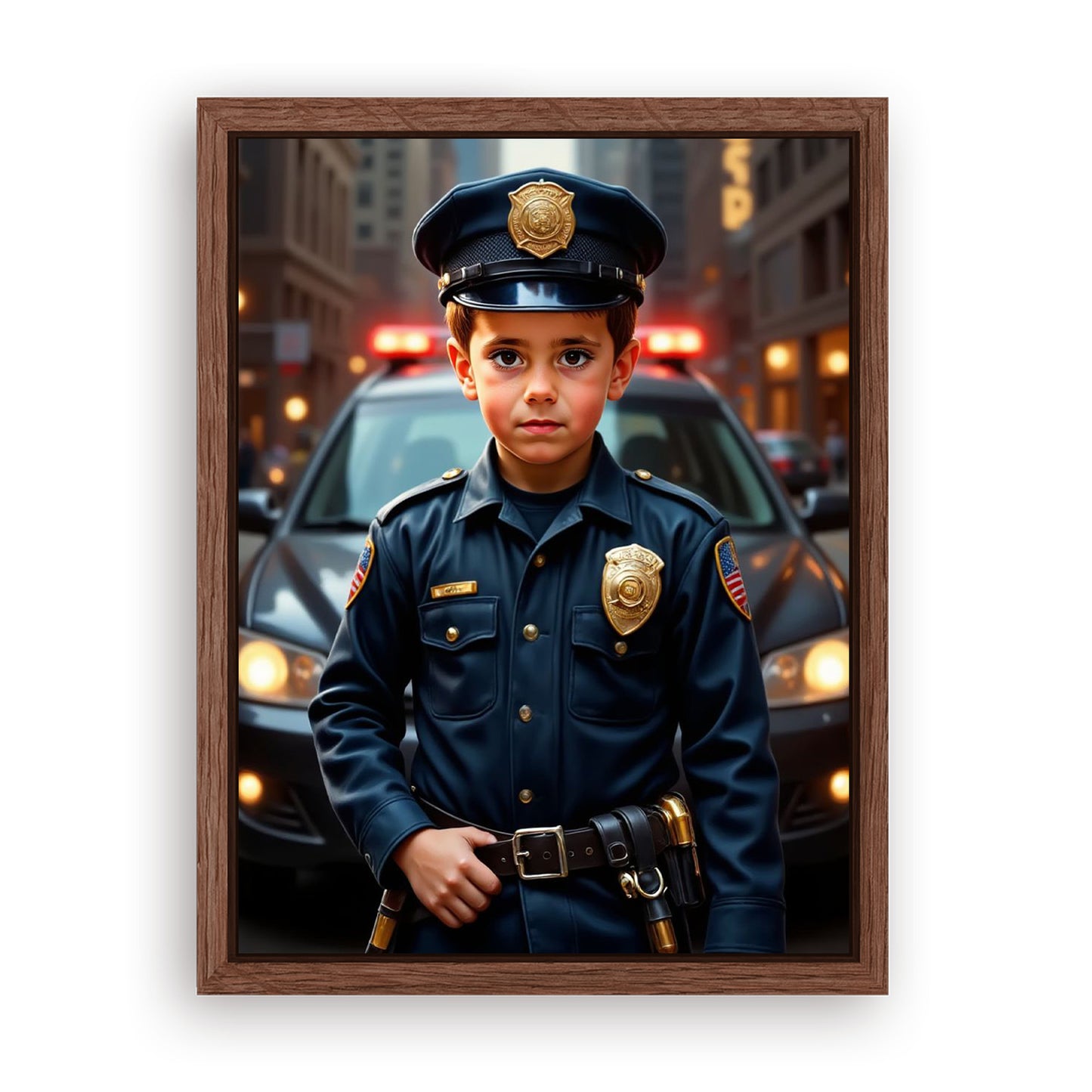 Save 33% When You Add A Frame To Your 12x16 'The Police Chief' Canvas Now