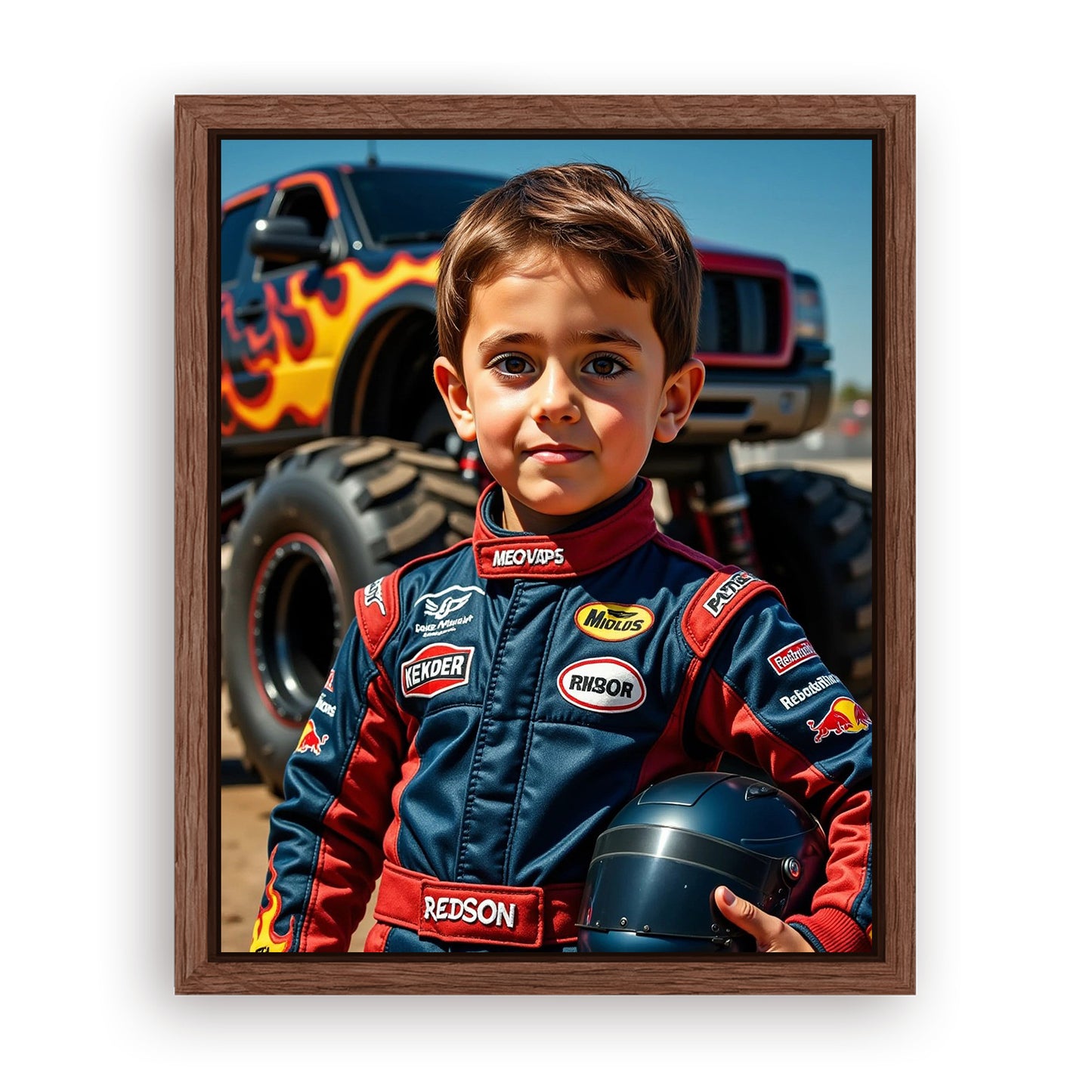 Save 33% When You Add A Frame To Your 16x20 'The Monster Racer' Canvas Now