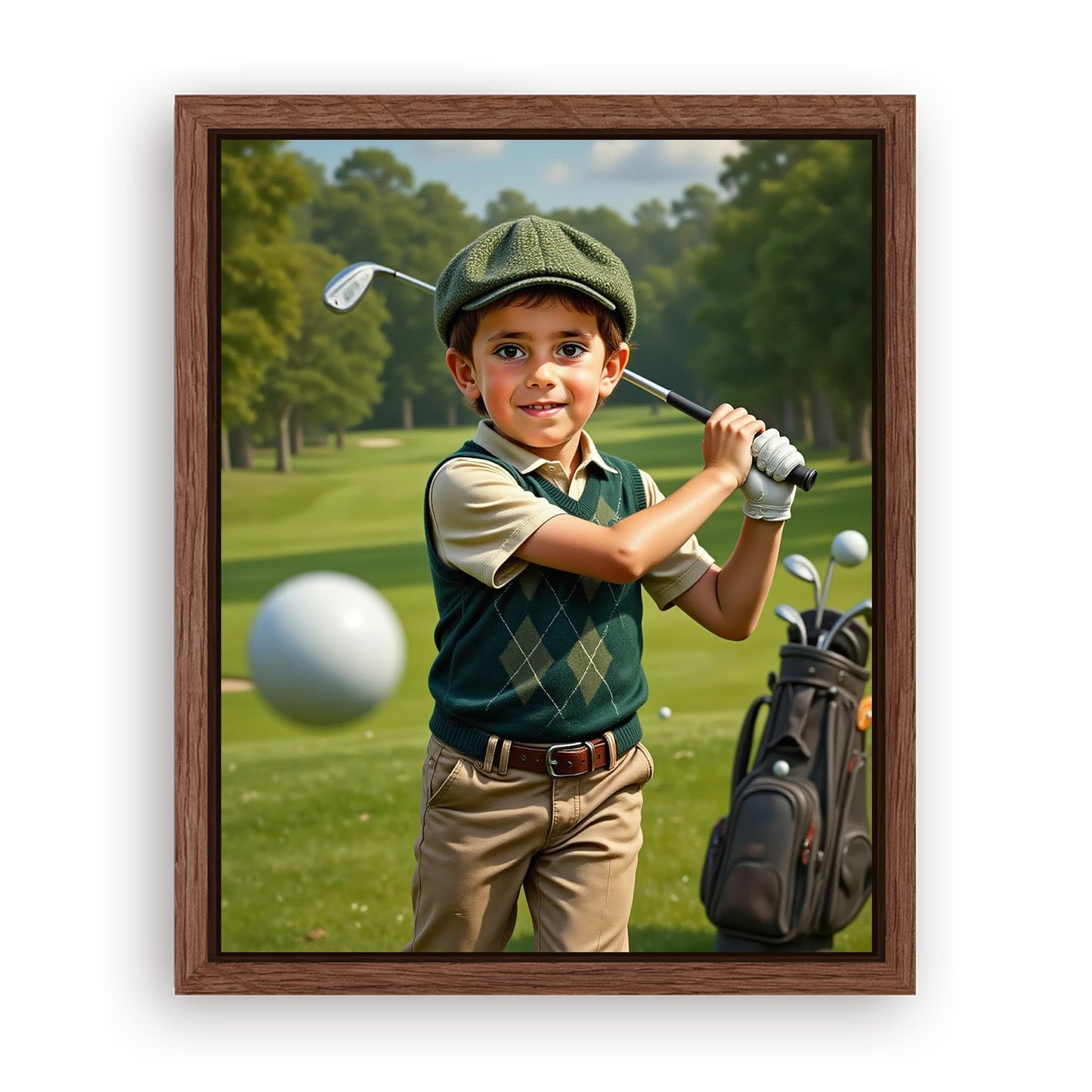 Make Your 16x20 Inches 'The Little Golfer' Canvas Even More Special, Add a Beautiful Premium Frame & Make It Truly Gift-Ready!