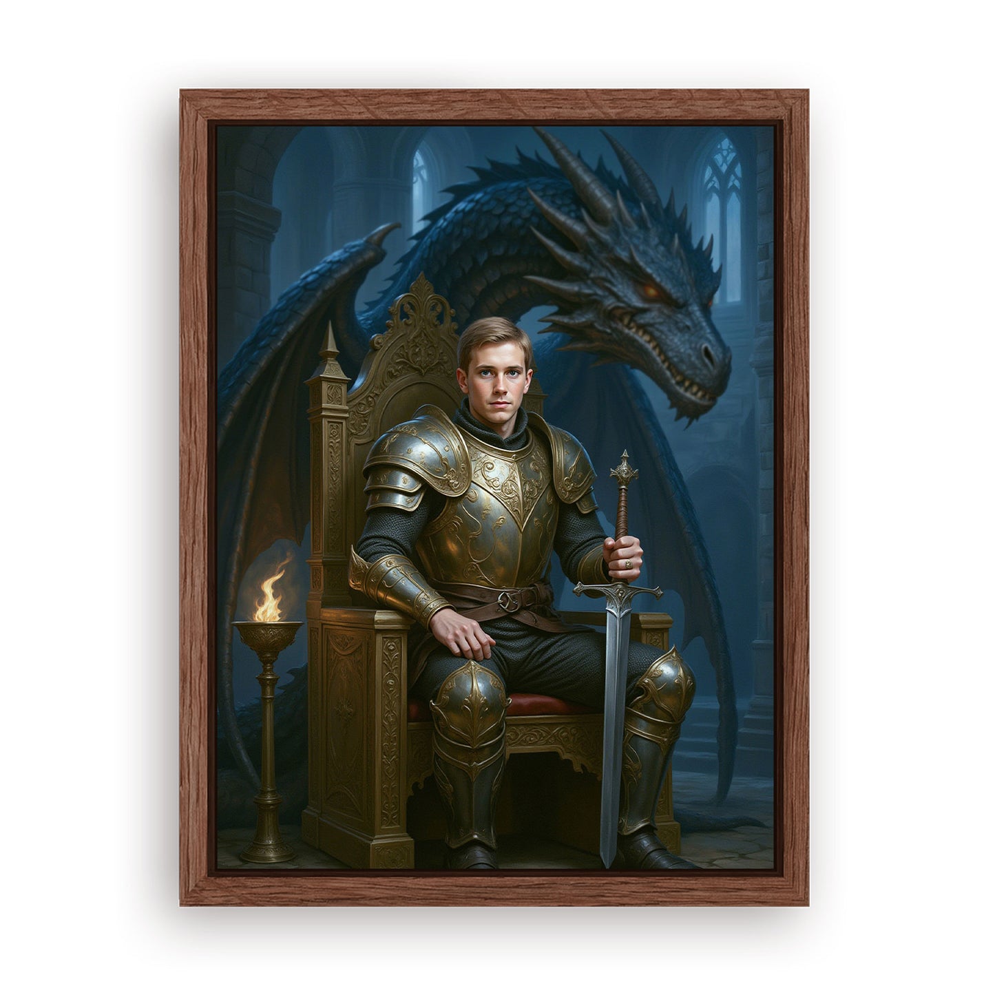 Save 33% When You Add A Frame To Your 12x16 'The Fireborn Dragon King' Canvas Now