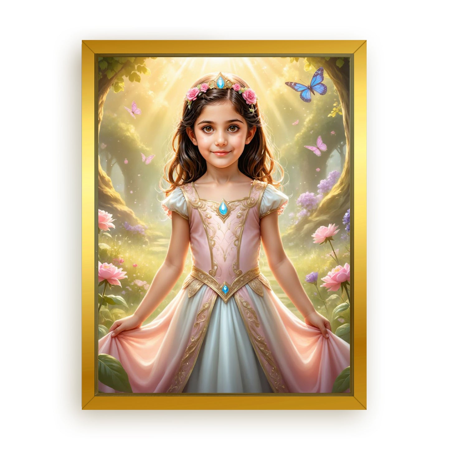 Save 33% When You Add A Frame To Your 18x24 'The Spring Flower Princess' Canvas Now