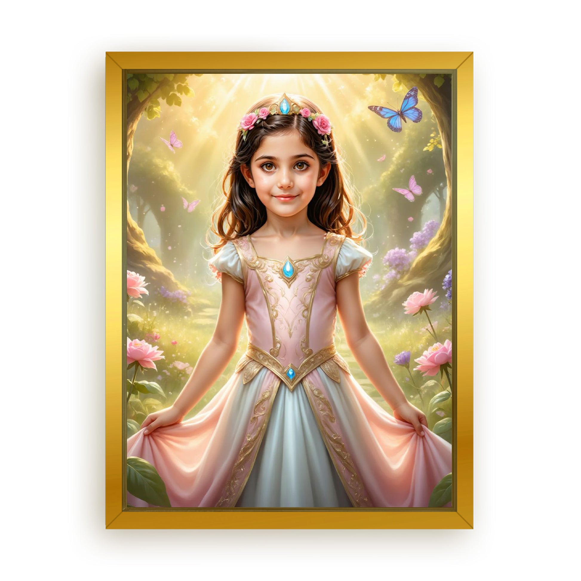 Save 33% When You Add A Frame To Your 18x24 'The Spring Flower Princess' Canvas Now