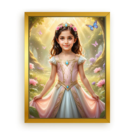 Save 33% When You Add A Frame To Your 18x24 'The Spring Flower Princess' Canvas Now