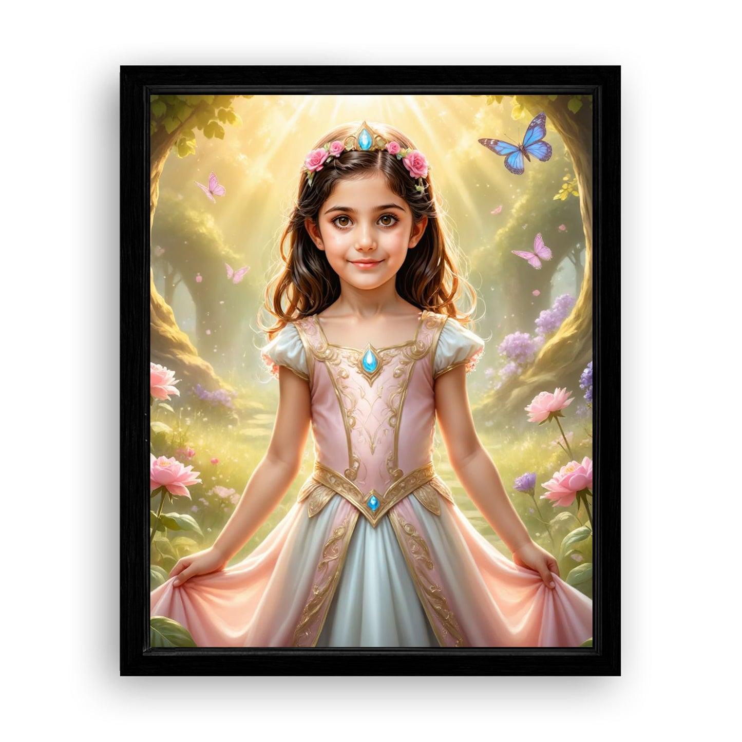 Save 33% When You Add A Frame To Your 10x08 'The Spring Flower Princess' Canvas Now