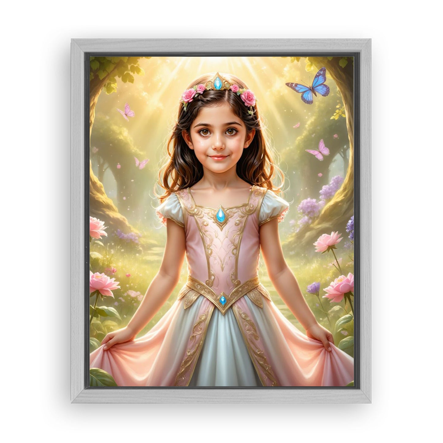 Save 33% When You Add A Frame To Your 16x20 'The Spring Flower Princess' Canvas Now