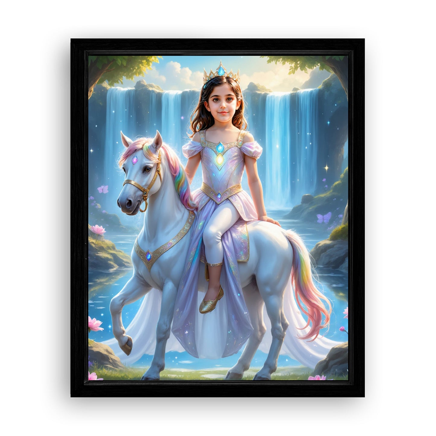 Make Your 12x16 Inches 'The Unicorn Rider Princess' Canvas Even More Special, Add a Beautiful Premium Frame & Make It Truly Gift-Ready!