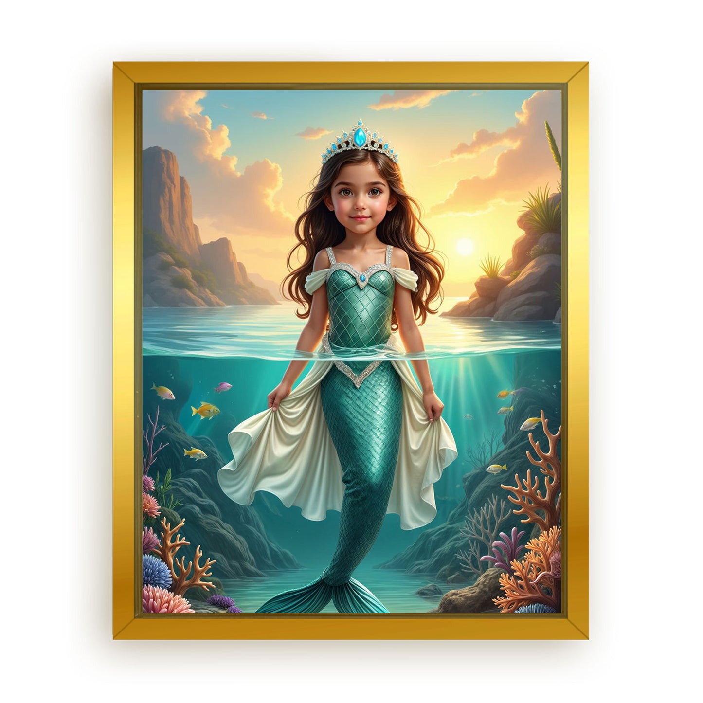 Save 33% When You Add A Frame To Your 10x08 'The Mermaid' Canvas Now