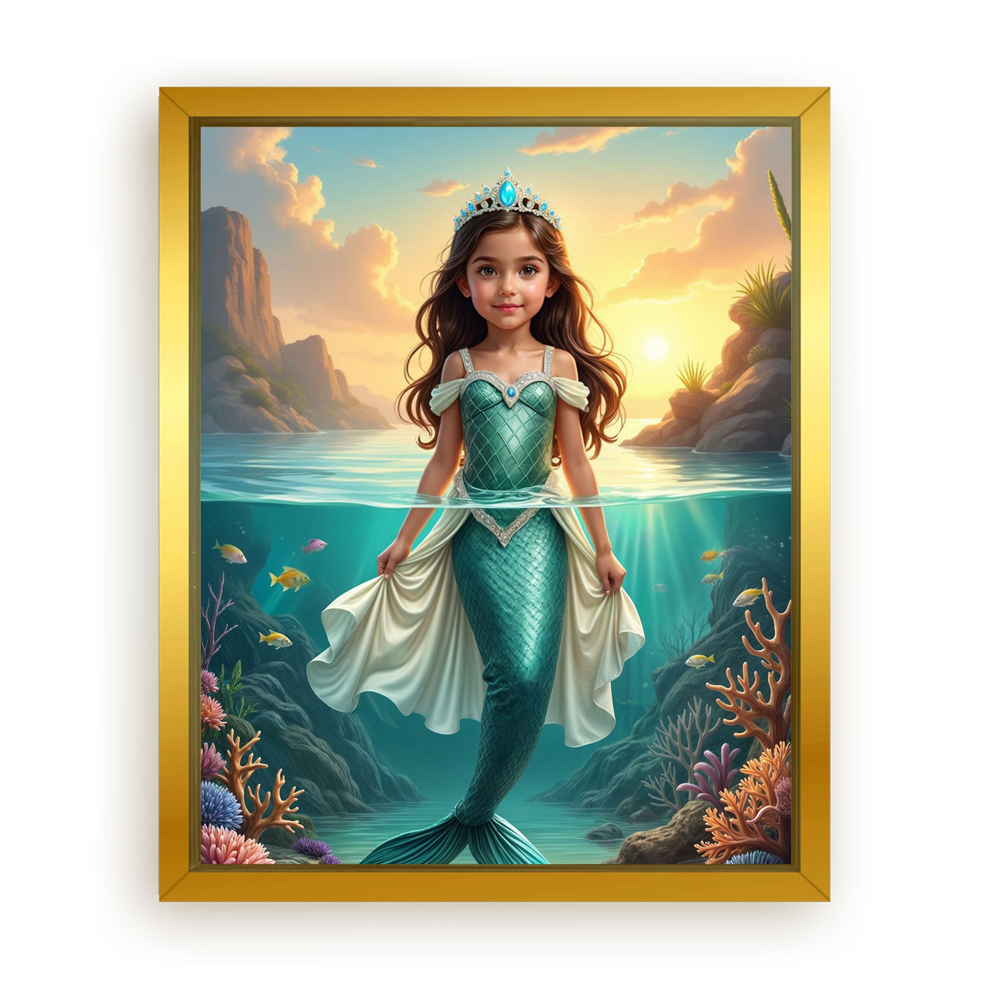 Save 33% When You Add A Frame To Your 16x20 'The Mermaid' Canvas Now