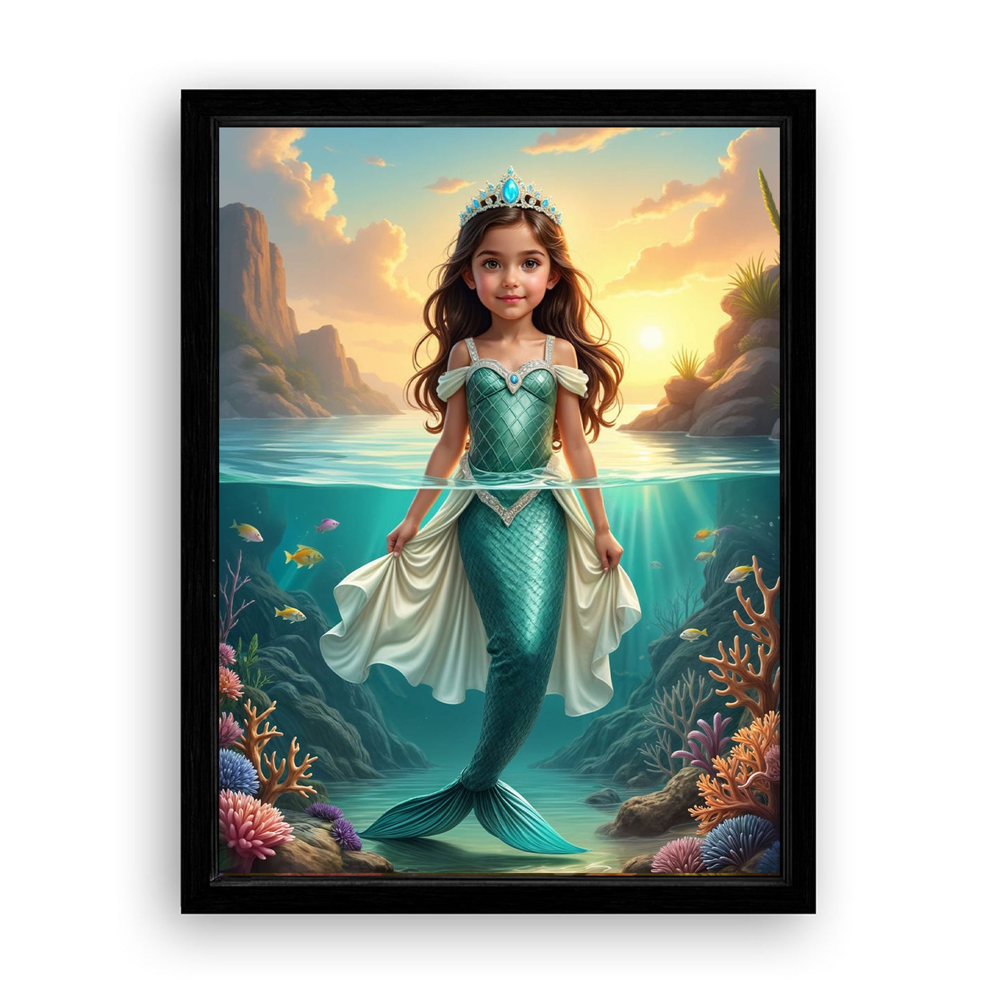 Save 33% When You Add A Frame To Your 12x16 'The Mermaid' Canvas Now