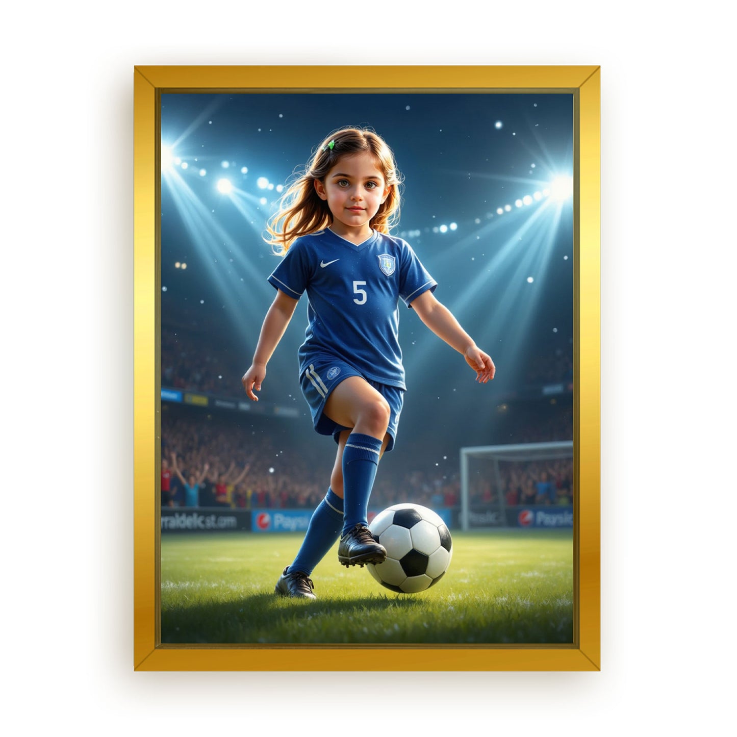 Save 33% When You Add A Frame To Your 12x16 'The Soccer Striker' Canvas Now