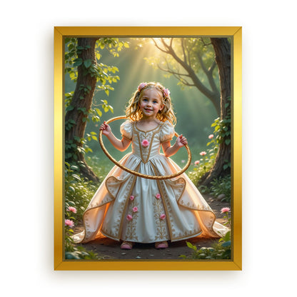 Save 33% When You Add A Frame To Your 12x16 'The Playful Princess' Canvas Now