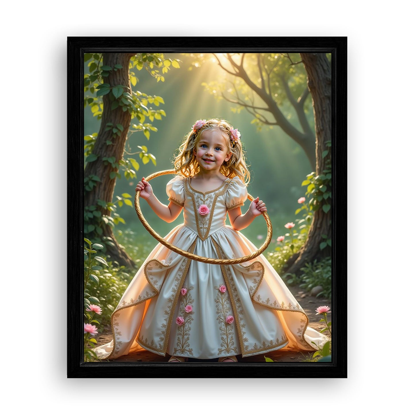 Save 33% When You Add A Frame To Your 10x08 'The Playful Princess' Canvas Now
