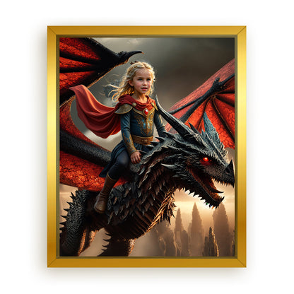 Save 33% When You Add A Frame To Your 10x08 'The Dragon Rider' Canvas Now