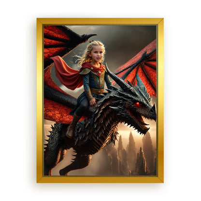 Save 33% When You Add A Frame To Your 18x24 'The Dragon Rider' Canvas Now