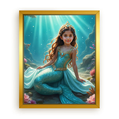Save 33% When You Add A Frame To Your 16x20 'The Mermaid Princess' Canvas Now