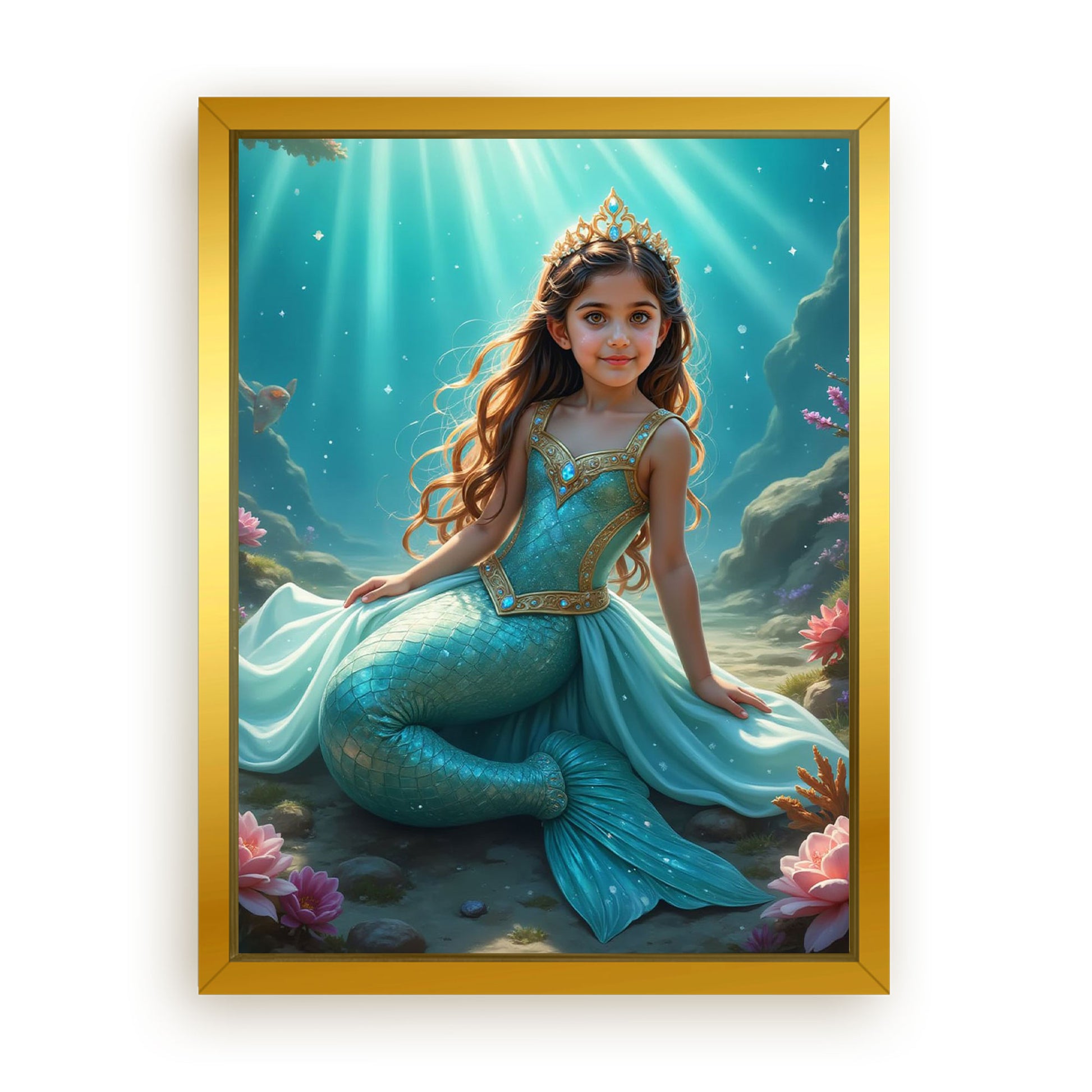 Save 33% When You Add A Frame To Your 18x24 'The Mermaid Princess' Canvas Now