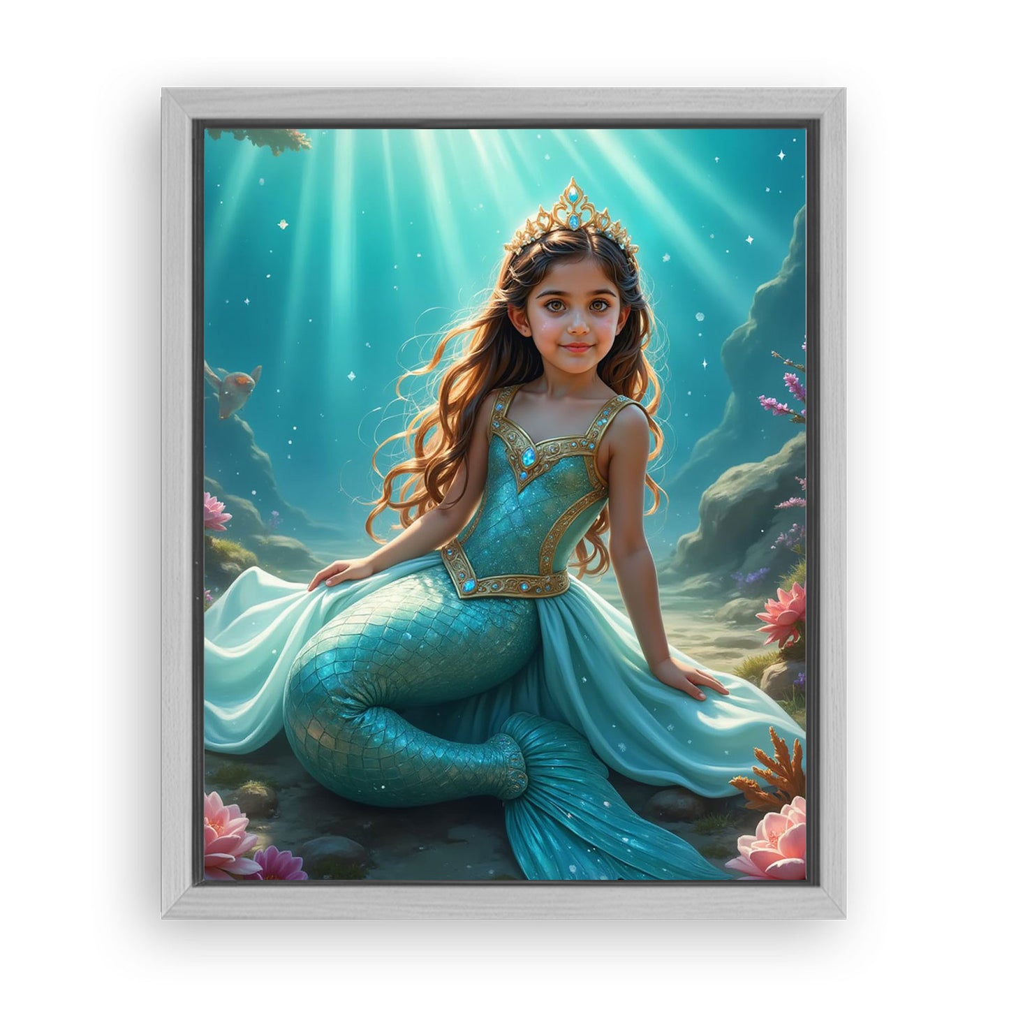 Save 33% When You Add A Frame To Your 16x20 'The Mermaid Princess' Canvas Now