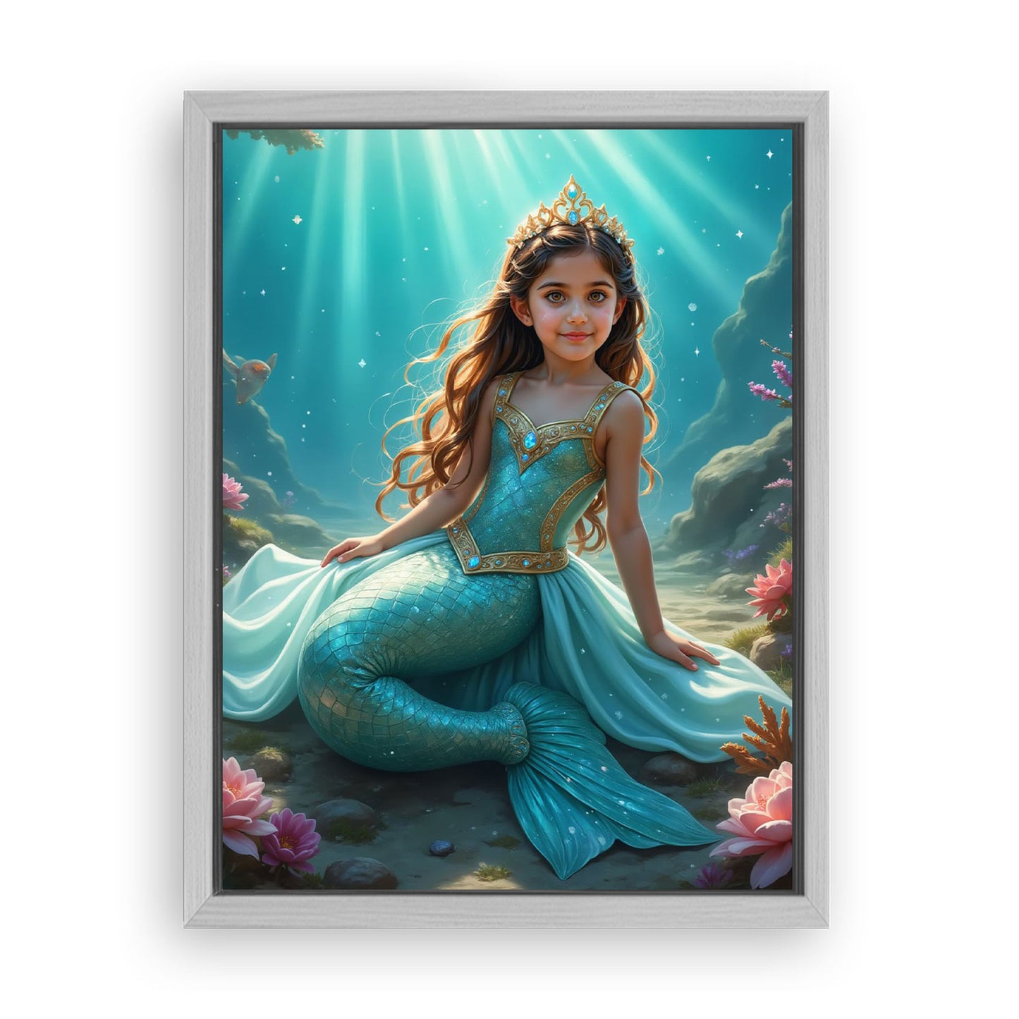 Save 33% When You Add A Frame To Your 18x24 'The Mermaid Princess' Canvas Now
