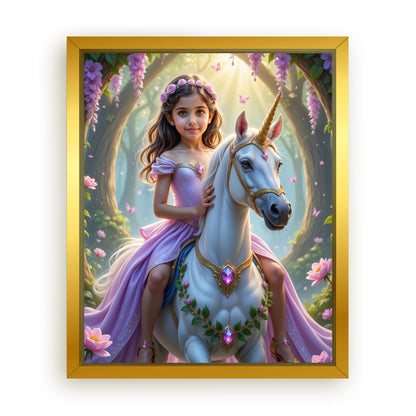 Save 33% When You Add A Frame To Your 10x08 'The Unicorn Princess' Canvas Now