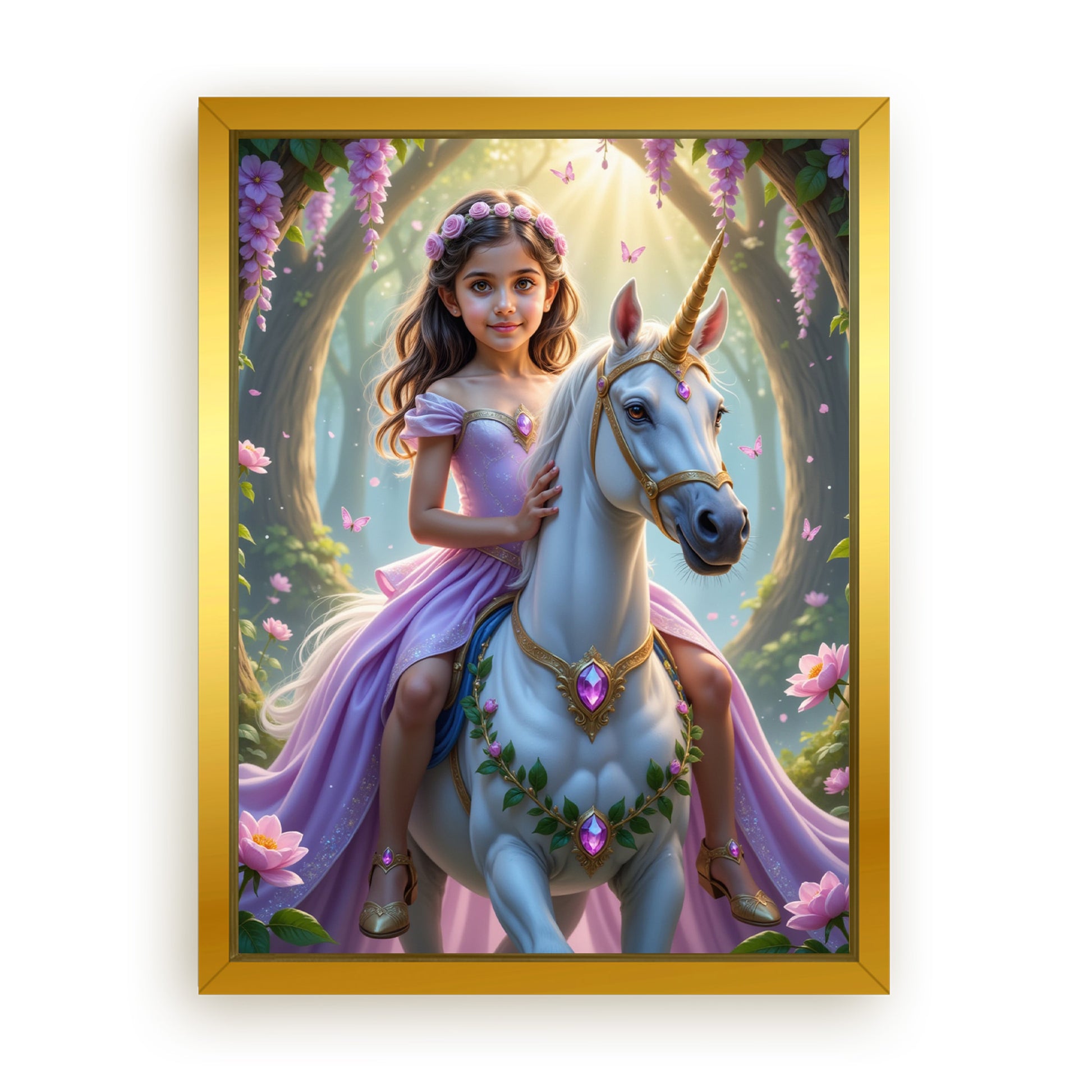 Save 33% When You Add A Frame To Your 18x24 'The Unicorn Princess' Canvas Now
