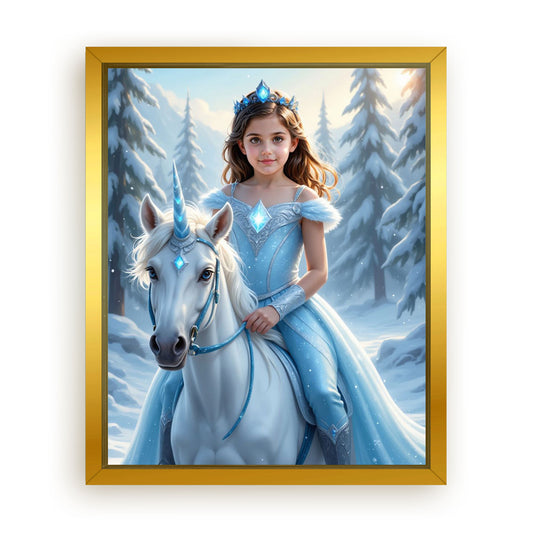 Make Your 10x08 Inches 'The Ice Unicorn Princess ' Canvas Even More Special, Add a Beautiful Premium Frame & Make It Truly Gift-Ready!