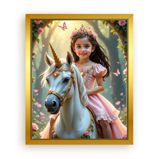 Make Your 16x20 Inches 'The Enchanted Unicorn Princess ' Canvas Even More Special, Add a Beautiful Premium Frame & Make It Truly Gift-Ready!