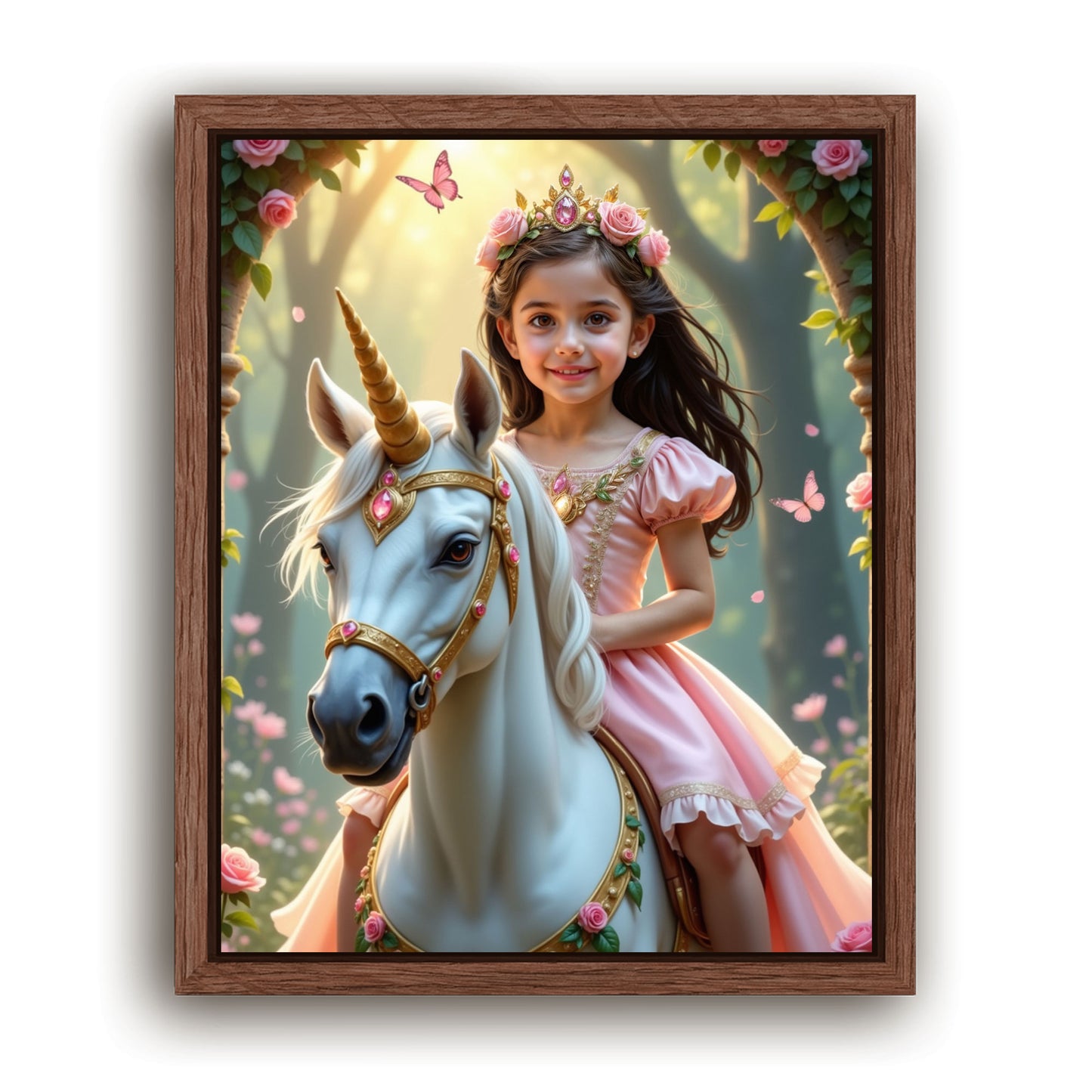 Save 40% When You Add A Frame To Your 16x20 'The Enchanted Unicorn Princess' Canvas Now