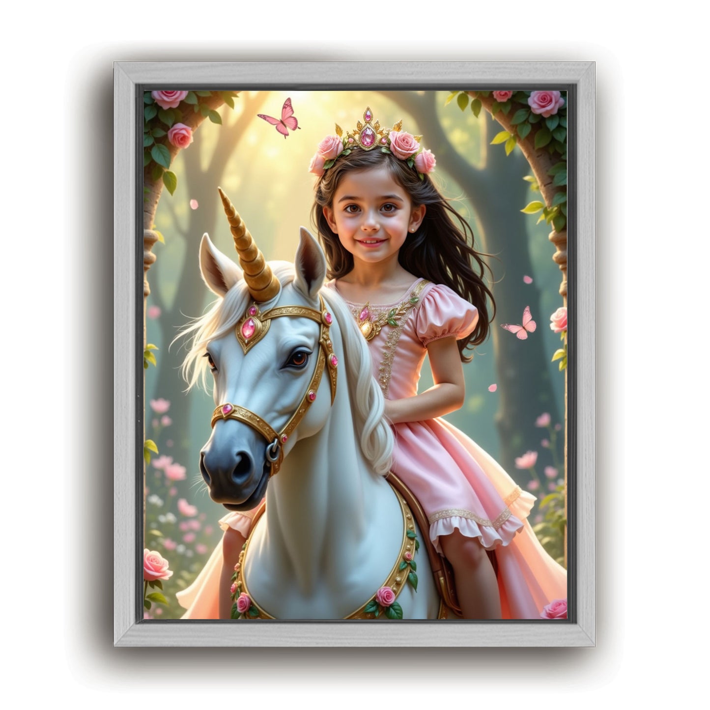Save 40% When You Add A Frame To Your 16x20 'The Enchanted Unicorn Princess' Canvas Now