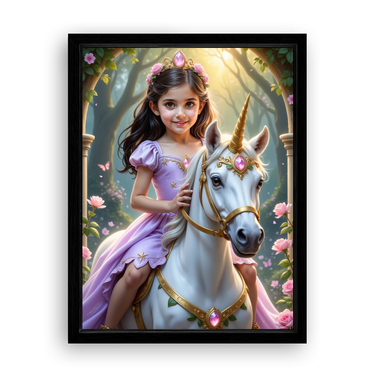 Make Your 12x16 Inches 'The Lavender Unicorn Princess' Canvas Even More Special, Add a Beautiful Premium Frame & Make It Truly Gift-Ready!