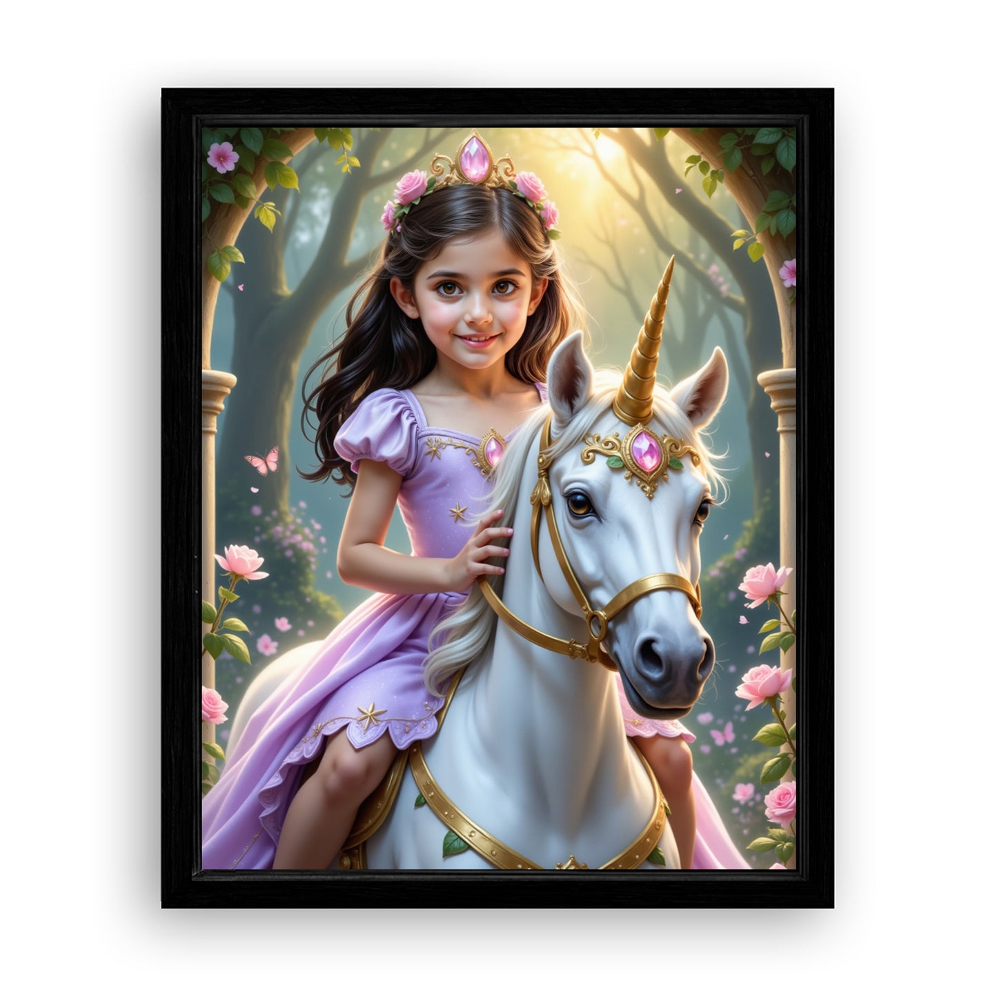 Make Your 16x20 Inches 'The Lavender Unicorn Princess' Canvas Even More Special, Add a Beautiful Premium Frame & Make It Truly Gift-Ready!