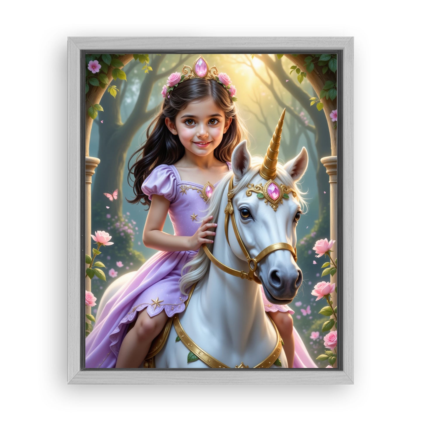 Make Your 10x08 Inches 'The Lavender Unicorn Princess' Canvas Even More Special, Add a Beautiful Premium Frame & Make It Truly Gift-Ready!