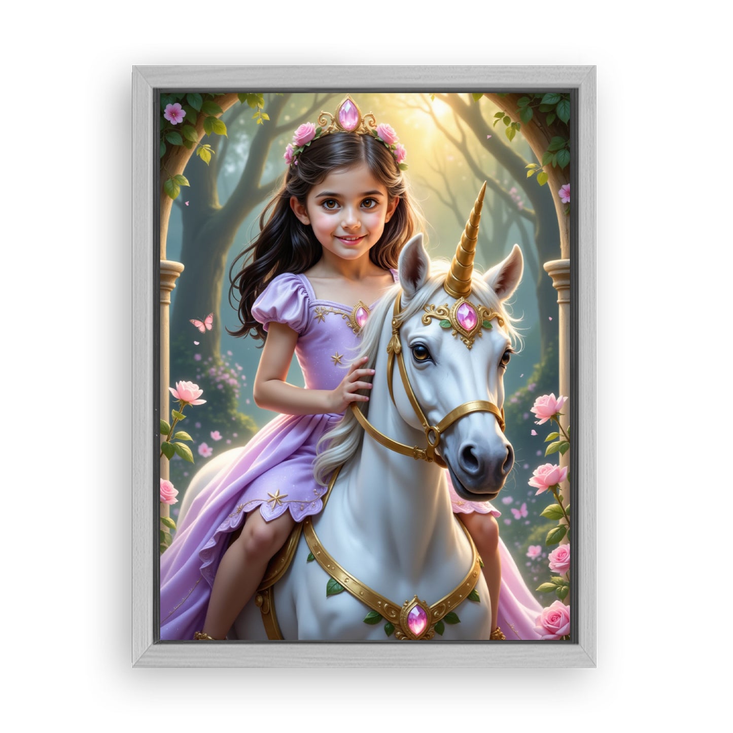 Make Your 12x16 Inches 'The Lavender Unicorn Princess' Canvas Even More Special, Add a Beautiful Premium Frame & Make It Truly Gift-Ready!