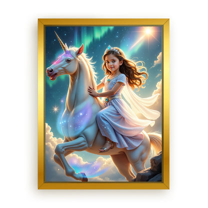 Save 33% When You Add A Frame To Your 18x24 'The Aurora Unicorn Princess' Canvas Now