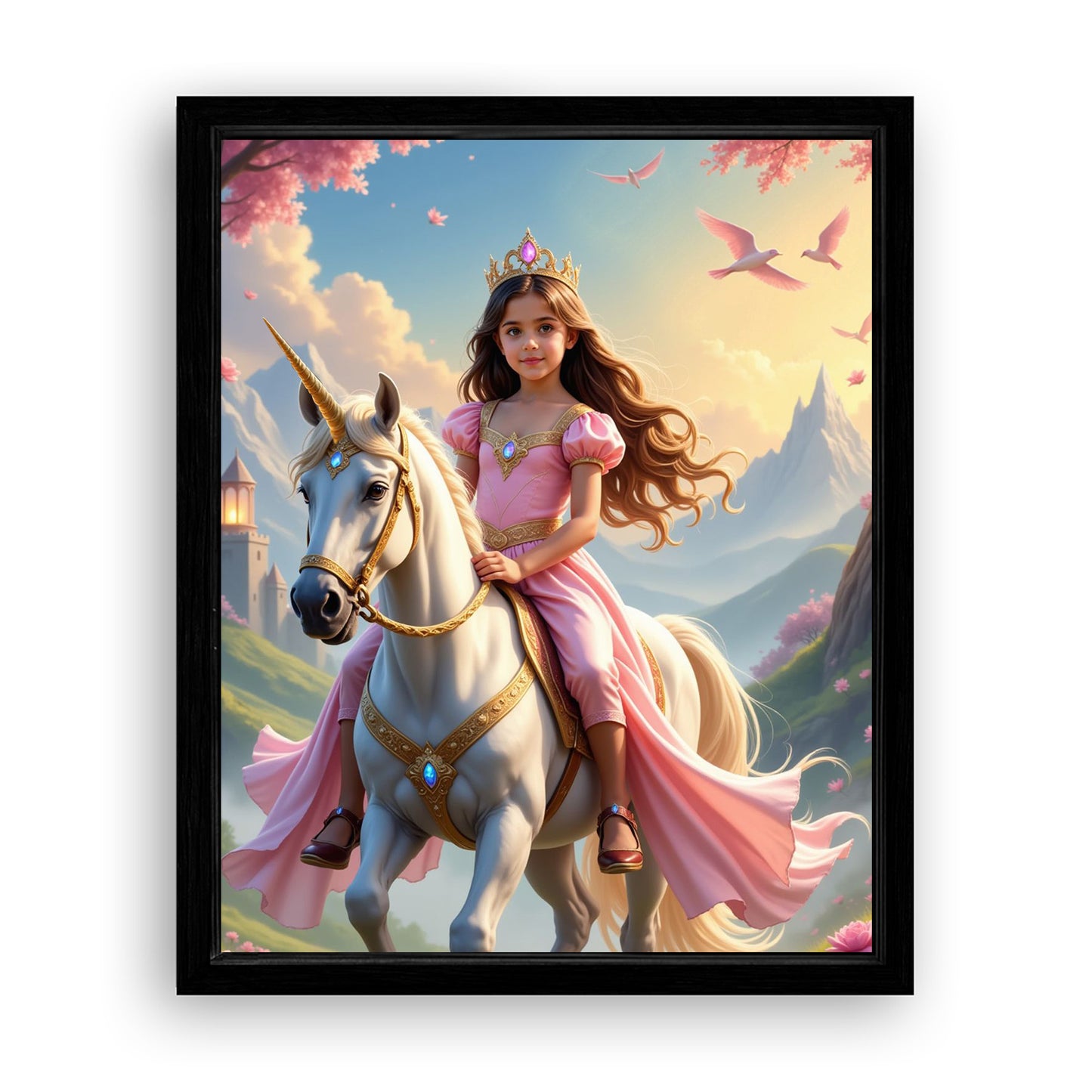 Make Your 10x08 Inches 'The Pink Unicorn Princess' Canvas Even More Special, Add a Beautiful Premium Frame & Make It Truly Gift-Ready!