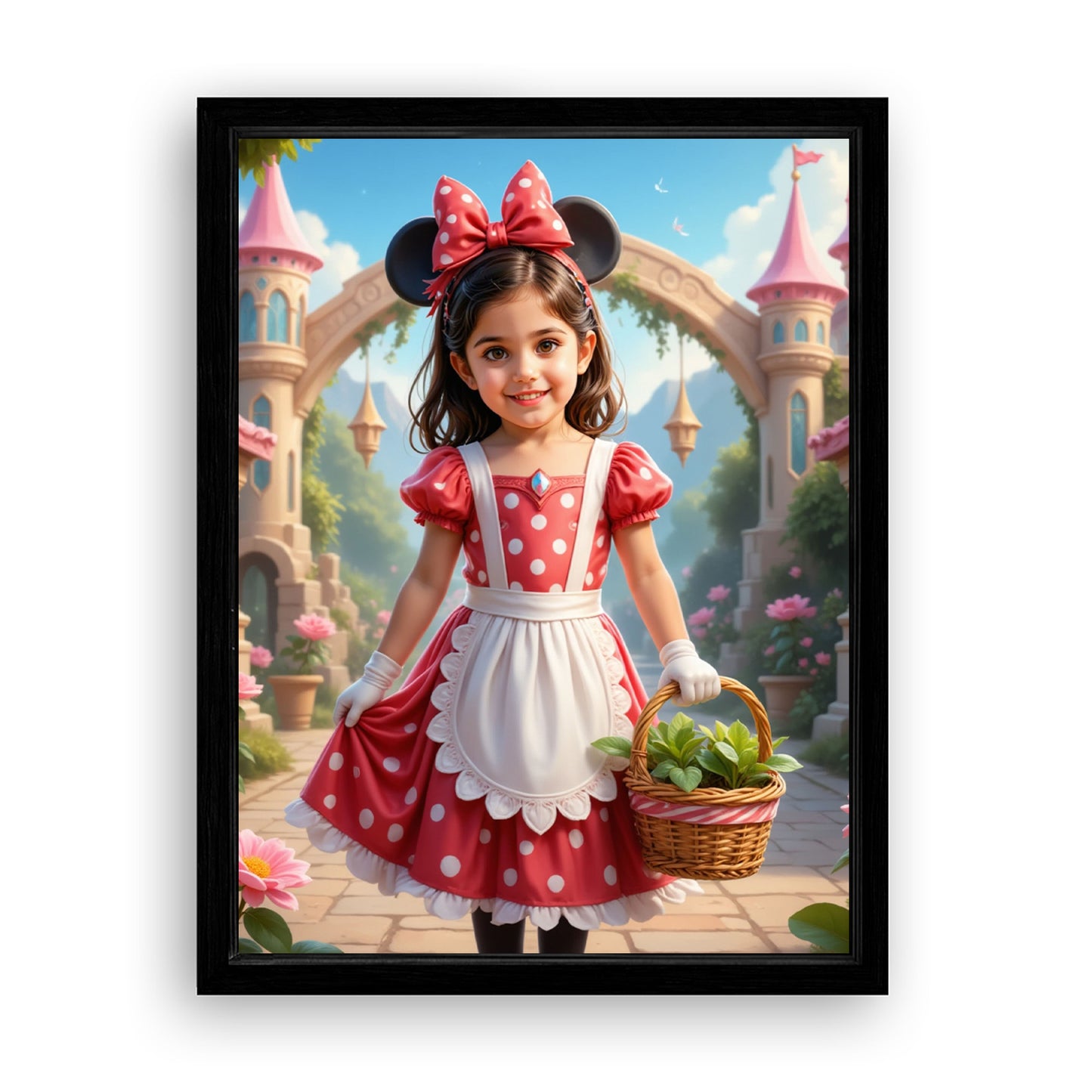 Save 33% When You Add A Frame To Your 12x16 'The Merry Minnie' Canvas Now