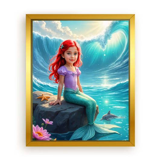 Save 40% When You Add A Frame To Your 10x08 'The Dolphin Princess' Canvas Now