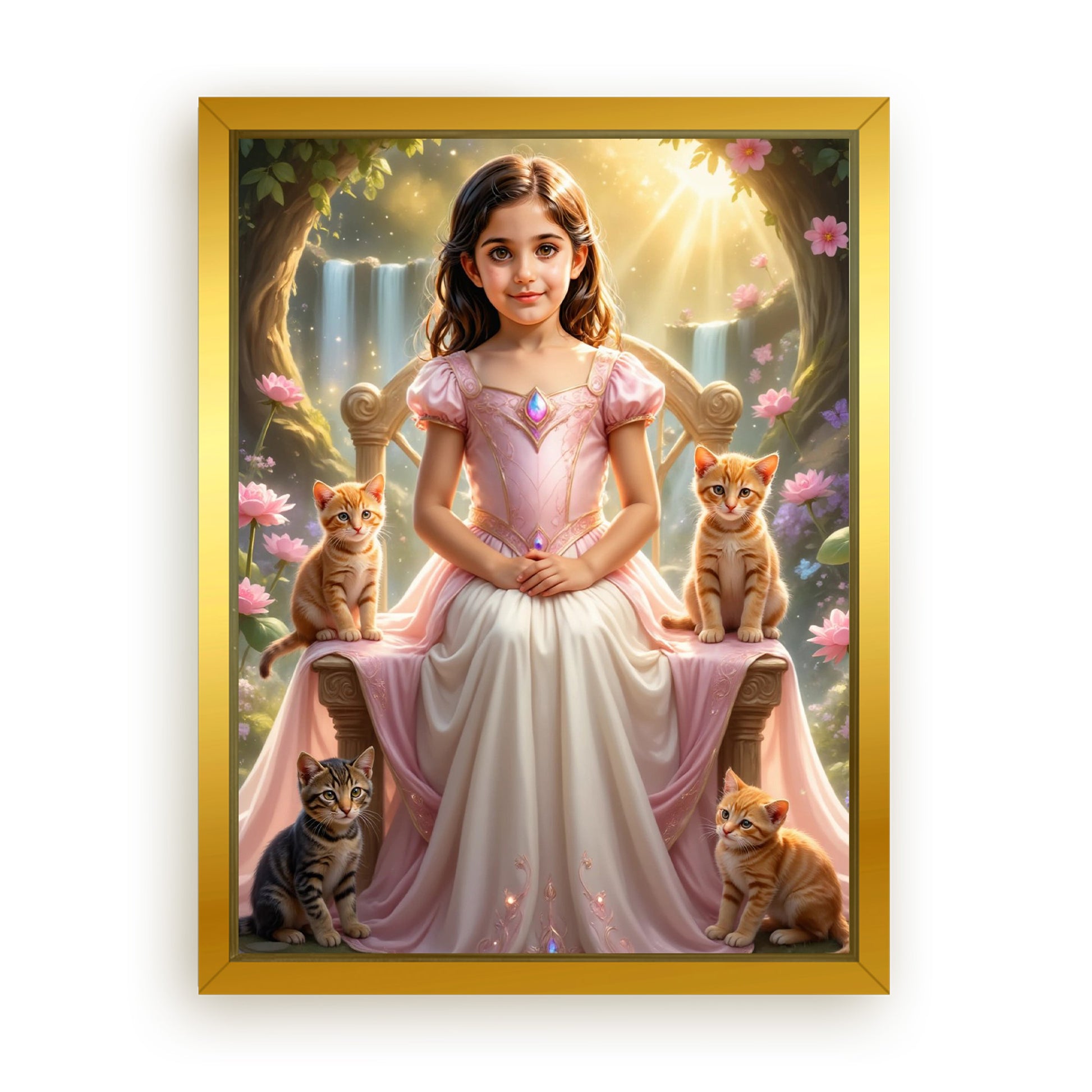 Save 33% When You Add A Frame To Your 12x16 'The Kitty Princess' Canvas Now