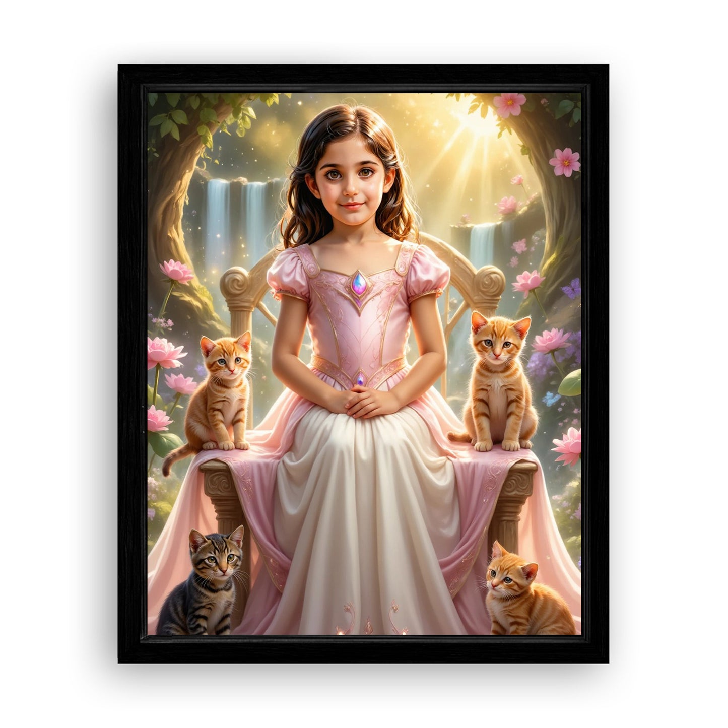 Save 33% When You Add A Frame To Your 16x20 'The Kitty Princess' Canvas Now