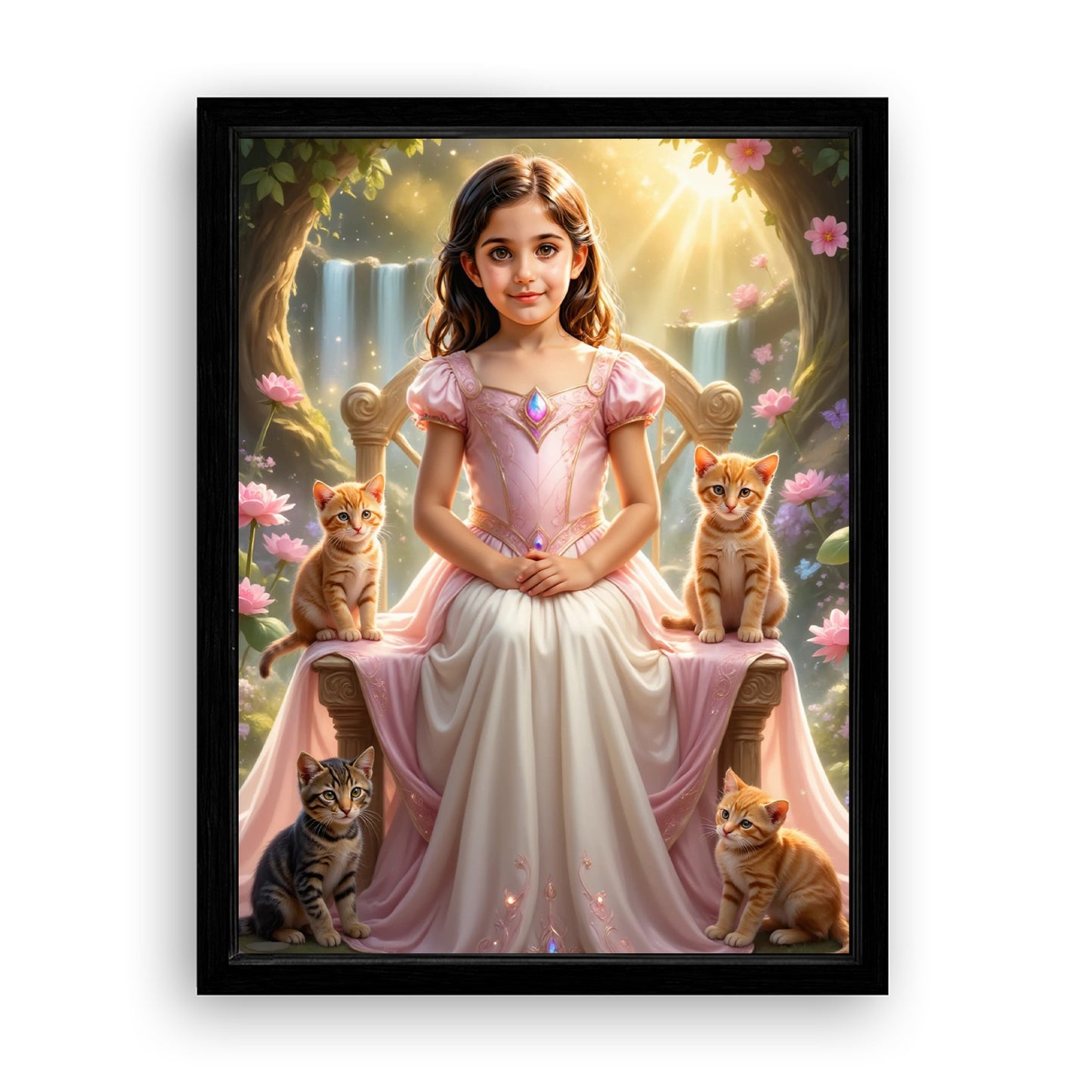Save 33% When You Add A Frame To Your 12x16 'The Kitty Princess' Canvas Now