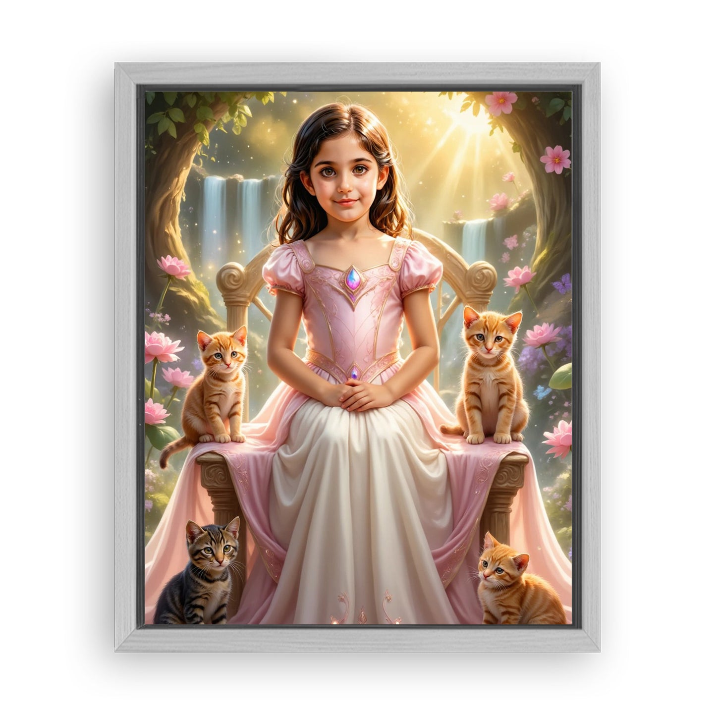 Save 33% When You Add A Frame To Your 16x20 'The Kitty Princess' Canvas Now
