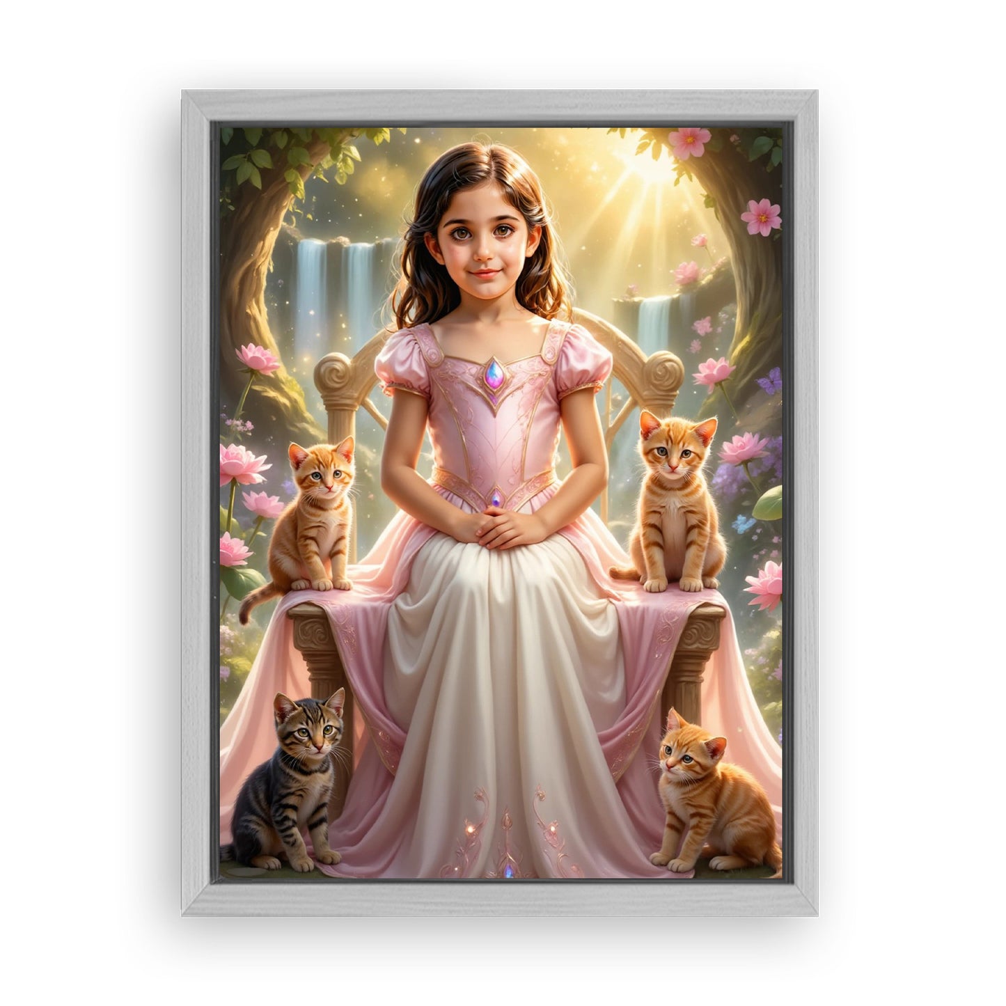 Save 33% When You Add A Frame To Your 12x16 'The Kitty Princess' Canvas Now