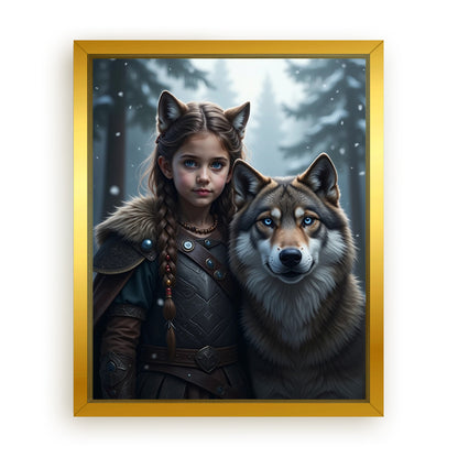 Save 33% When You Add A Frame To Your 10x08 'The Winter Huntress' Canvas Now